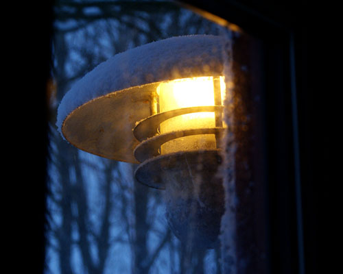 Sne på lampen